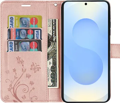 Produktbild von Hülle für Samsung Galaxy S25+ Handyhülle Handy Tasche Wallet Case Flip Cover in Rosegold