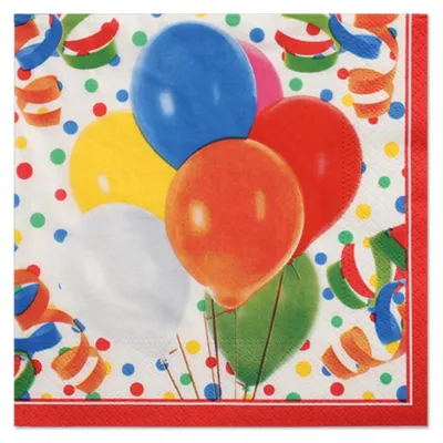 Immagine prodotto di PAPSTAR  81709 PAPSTAR Motiv-Servietten "Lucky Balloons", 330 x 330 mm