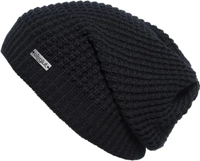 Eisglut Strickmütze Long-Beanie Blazeo in schwarz