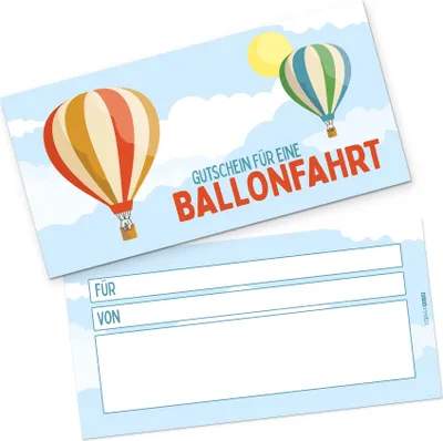 Produktbild von itenga Geschenkgutschein Ballonfahrt - Gutschein zum Ausfüllen Karte
