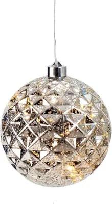 Produktbild von Weihnachtskugel LED leuchtend silber Ø 15 cm hängend