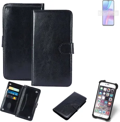 Produktbild von K-S-Trade 360° Hülle kompatibel mit Xiaomi Redmi Note 11R schwarz Kunstleder Case BookCase WalletCase Kunstlederederhülle Handyhülle, Rundumschutz