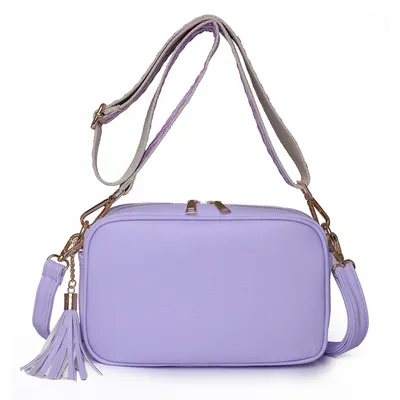 Produktbild von MODFU Damen Handy Umhängetasche Echtes Leder Crossbody Bag Damen Handytasche zum Umhängen, Umhängetasche Damen Klein Moderne Taschen mit Breitem Schultergurt Lila