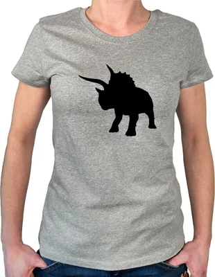 Produktbild von Huuraa Damen T-Shirt Triceratops Dinosaurier XS Sport Grey Bio Baumwolle Fairtrade Damenshirt Geschenkidee