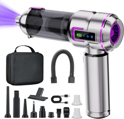 Produktbild von Kabelloser Handstaubsauger Akku 27000Pa, Mini Autostaubsauger Tragbar, Bürstenloser Motor, 4-in-1 Saugen/Blasen/Aufblasen, HEPA Filter