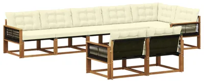 Produktbild von vidaXL Outdoor-Sofagarnitur mit Kissen 8 pcs Natur und Creme
