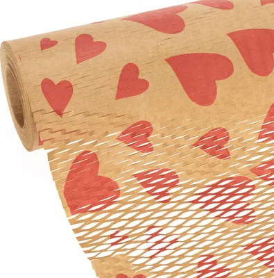 Produktbild von Nachhaltiges Wabenpapier mit Herzmotiv für kreative Geschenkverpackungen