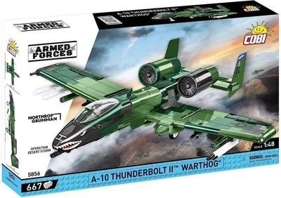 The image shows the packaging of a COBI A-10 Thunderbolt II Warthog building block set.