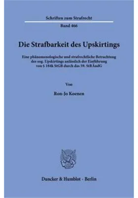 Immagine prodotto di Die Strafbarkeit des Upskirtings