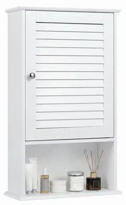 Productafbeelding van Wandkast voor de badkamer met verstelbaar legplank - Wit