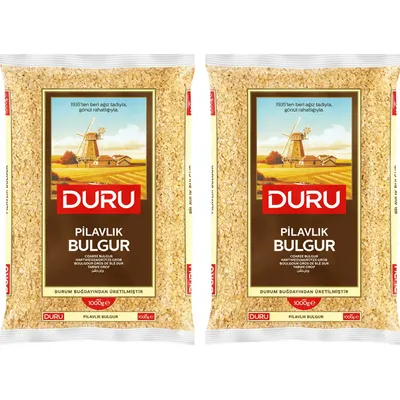 Produktbild von Duru Hartweizengrütze Grob Bulgur (Pilavlik Bulgur) 2 x 1000g - Doppelpack