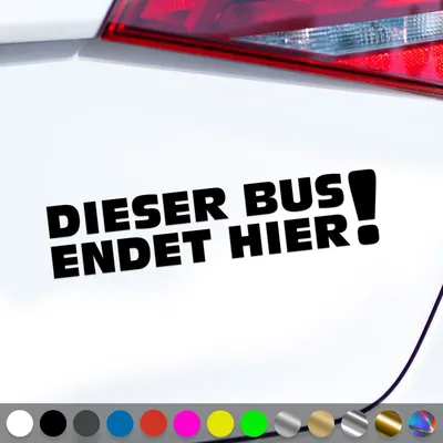 Produktbild von PantherPixel Bus Aufkleber Endet Hier Camping Reisen Transporter Sticker Auto Geschenkidee Farbe Schwarz