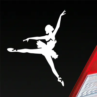 Produktbild von Auto Aufkleber Tänzerin Ballerina Ballett Musik 9x12 cm Weiss Glanz Sticker Heckscheibenaufkleber