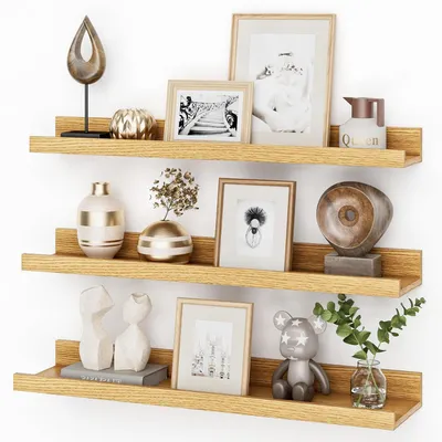 Produktbild von Wandregal 3er Set Eiche 60 cm Schweberegale Holz MDF