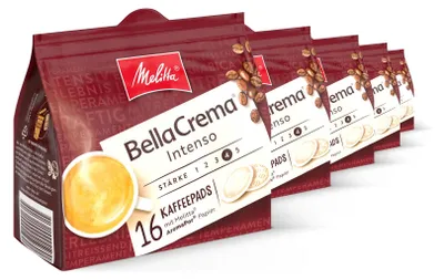 Produktbild von Melitta BellaCrema Intenso Pads, Kaffeepads für Pad-Maschinen, 5er / 10er Set