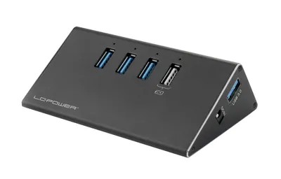 Produktbild von LC-Power USB-Hub 3x USB 3.0 + 1xLadefunktion LC-HUB-ALU-2B-4