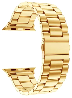 Produktbild von By Qubix Edelstahl-Gliederarmband - Gold - Geeignet für Apple Watch 44 mm / 45 mm / 46 mm / 49 mm