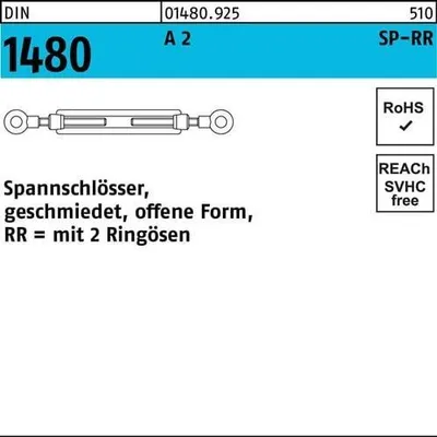 Produktbild von Reyher  Spannschlossmuttern DIN 1480 A 2 SP RR M 12 A 2 (1 Stück)