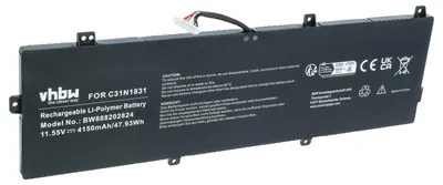 Produktbild von vhbw Akku kompatibel mit Asus ZenBook UX430UQ-GV082T, UX430UQ-GV045T, UX430UA-GV569T, UX430UA-GV445T Notebook (4150 mAh, 11,55 V, Li-Polymer)