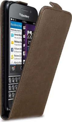Produktbild von Cadorabo Hülle für Blackberry Q10 Schutz Hülle in Braun Flip Etui Handyhülle Case Cover