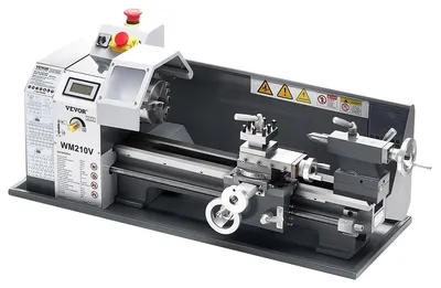 Immagine prodotto di Tornio per metalli VEVOR, 21x37 cm, 550 W, velocità variabile 0-2500 giri/min, per la lavorazione di pezzi di precisione, metalli dolci, plastica