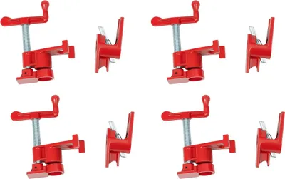Zdjęcie produktu dla Zaciski rurowe do klejenia drewna – zestaw zacisków rurowych – zestaw 4 sztuk – do rur gwintowanych 1,9 cm – metal – do obróbki drewna
