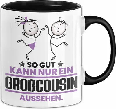 Produktbild von Großcousin Geschenk Tasse So Gut Kann Nur Ein Großcousin Aussehen Geschenkidee Kaffee-Becher (Schwarz)