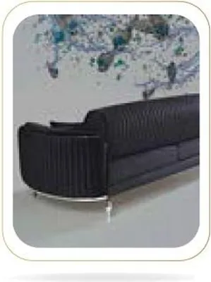 Produktbild von Luxus Dreisitzer Moderne Couch Polster Möbel Schwarze Couchen Sofas Stoff Textil