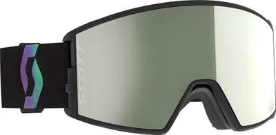 Produktbild von Scott React AMP Pro Goggle Black/Aurora Green/AMP Pro White Chrome Ski Brillen