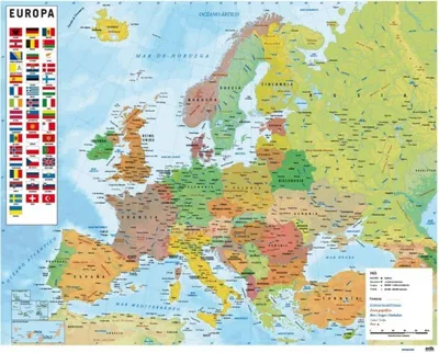 Image de Erik Editores Map Of Europe Miniposter Multicolore One Size