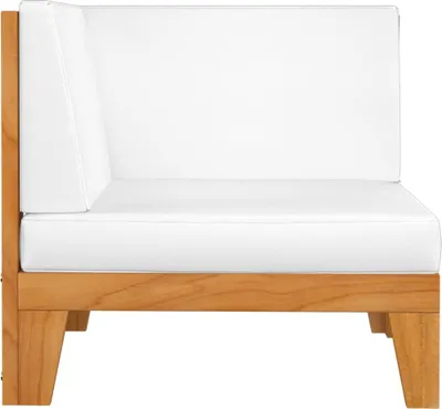 Produktbild von vidaXL Modular-Ecksofa mit Cremeweißen Kissen Akazie Massivholz
