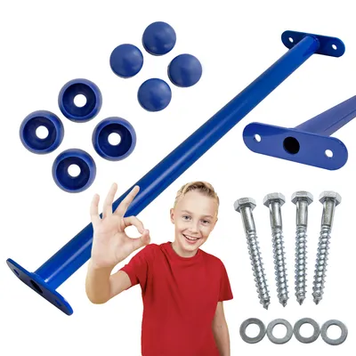 Produktbild von 4iQ 5x Metall Turnstange 60 cm Kinder Blau – Set Reckstangen Garten Spielplatz Klimmzugstange Outdoor Spielgerät