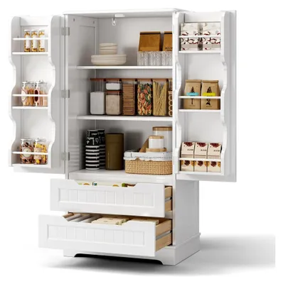 Produktbild von Küchenschrank mit Doppeltür, freistehend, 60x40x120 cm, Weiß