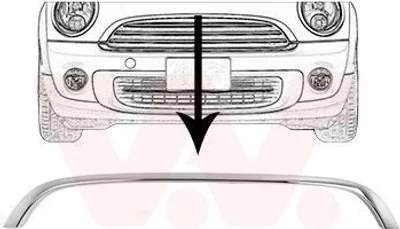Produktbild von VAN WEZEL Kühlergrill-Zierleiste 0508518 oben Motorhaube für MINI Schrägheck (R56)