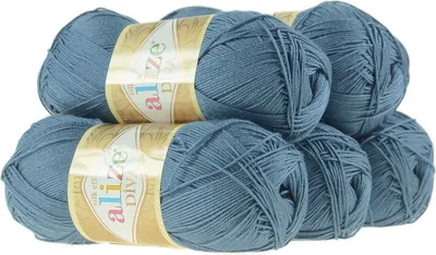 5 x 100g Strickgarn ALIZE DIVA - Häkelgarn Wolle Sommer Stricken Häkeln