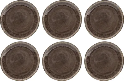 Produktbild von Dessertteller - Braun - Keramik - glasierte Oberfläche - 6er Set