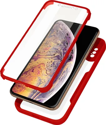 Produktbild von Avizar, Stoßfeste Schutzhülle mit Silikonumrandung für Apple iPhone XS Max, Rot