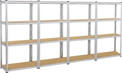 Produktbild von Yaheetech Schwerlastregal 4er Set, Lagerregal 160x80x40cm, Kellerregal 4 Ablagen, max. 1280 kg, verzinkt