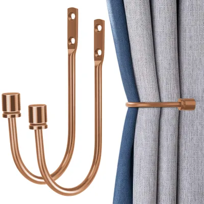Produktbild von 2 Stück Metall Raffarme Wandmontage Vorhang U Metall Vorhang Raffhalter Haken Halt Rücken Draperie Raffhalter Raffhalter Metall Raffhalter Haken