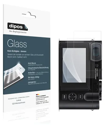 Produktbild von 2x Schutzfolie für Leica Q3 Monochrom matt - Anti-Shock 9H Folie dipos Glass Kunststoffglas