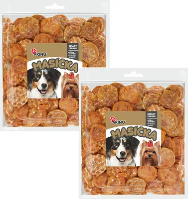 Obrázek produktu pro Akinu MASÍČKA Kuřecí chipsy pamlsek pro psy 2 x 300 g