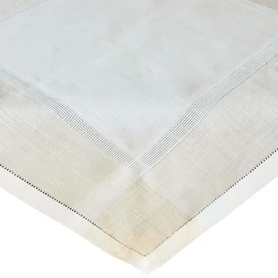 Produktbild von Tischdecke ALMA Leinenoptik mit Hohlsaum Polyester beige 85 x 85 cm