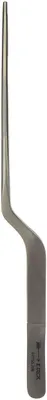 Küchenpinzette aus Edelstahl, 20 cm, geriffelte Spitze, schräg