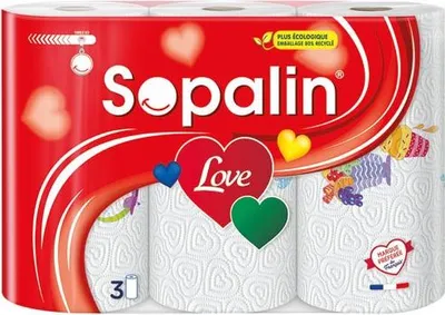 Image de 8 Essuie Tout 3plis 3 Rouleaux Sopalin - Sopalin