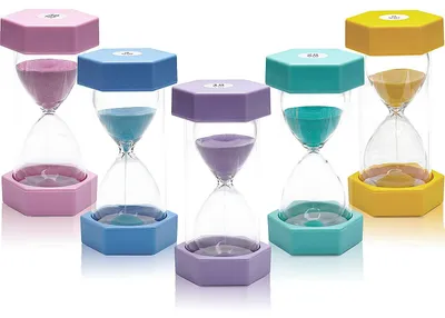 Produktbild von Sanduhr Set, 3/5/10/20/30 Minuten, bunt, für Kinder und Büro