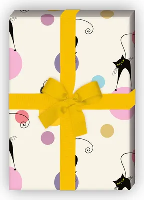 Produktbild von Lustiges, buntes Katzen Geschenkpapier mit Punkten - G7266, 32 x 48cm