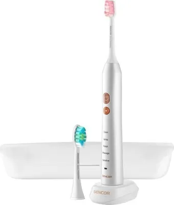 Image de Brosse à Dents Électrique Sencor SOC 3313PW, 5 Modes de Nettoyage, 48000 Oscillations/Minute, Minuteur 2 Minutes, IPX7, Autonomie 45 Jours