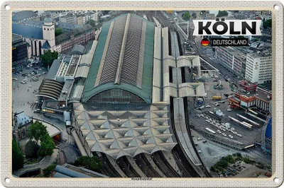 Produktbild von Blechschild Städte Köln Blick auf Hauptbahnhof 30x20cm