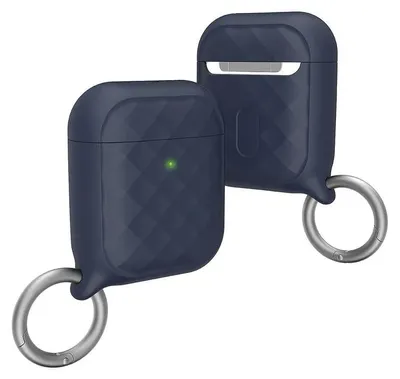 Image de Étui de protection pour AirPods avec clip, couleur bleu nuit