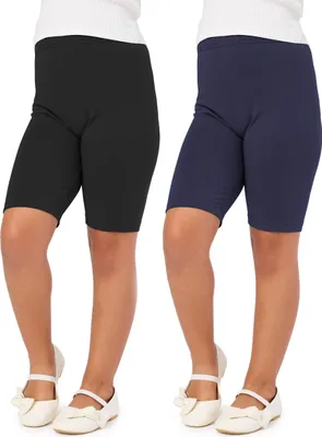 Produktbild von Merry Style Mädchen Kurze Leggings aus Viskose 2 Pack MS10-132 (Schwarz/Marineblau (2Pack), 140 cm)